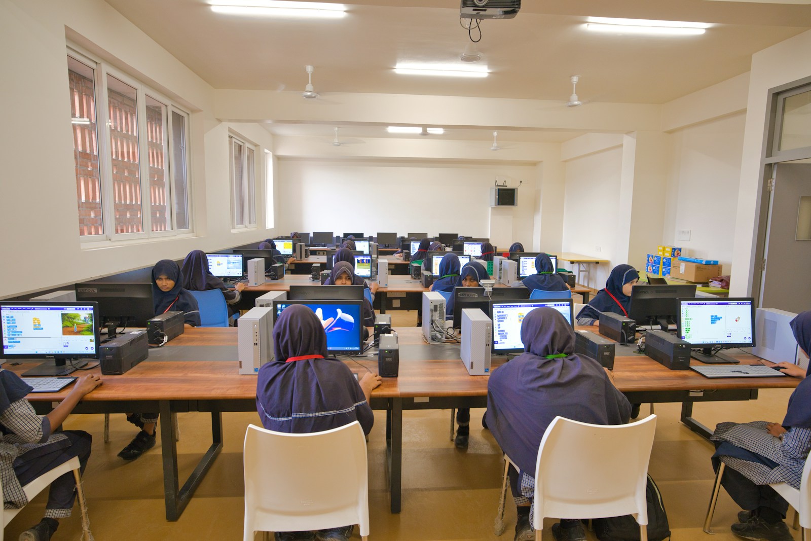TOEFL iBT exam preparation on a computer