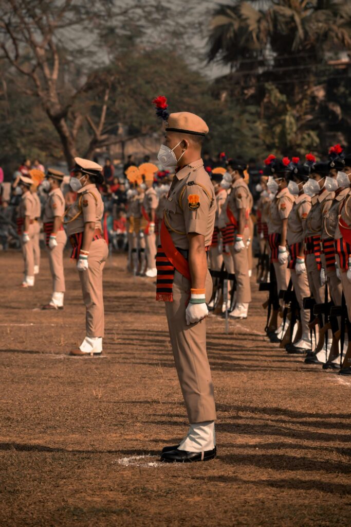 Indian Republic Day parade representing central government security services and recruitment